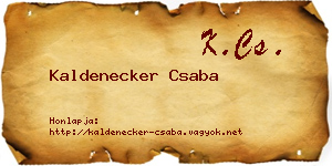 Kaldenecker Csaba névjegykártya