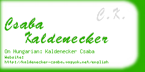 csaba kaldenecker business card